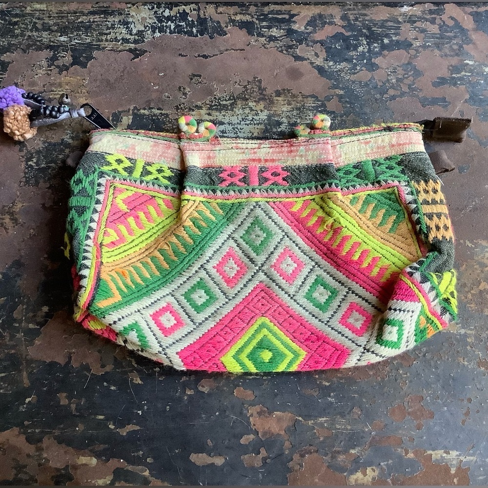 Vintage Hmong Textile Cosmetic Bag Clutch